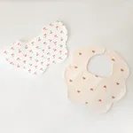 2-pack Baby Petal Shape Bibs Snap Double-layer Soft Absorbent Drool Bibs Teething Bib Color-E