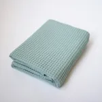 100% Cotton Baby Waffle Blankets Soft Breathable Comfortable Swaddling Receiving Sleep Blankets Green