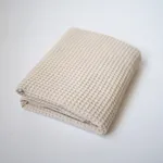 100% Cotton Baby Waffle Blankets Soft Breathable Comfortable Swaddling Receiving Sleep Blankets Khaki