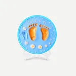 Kit de fabricantes de impressões digitais e pegadas de bebê lembrança para recém-nascidos, meninos, meninas, presentes de chá de bebê, registro de bebê, decoração de berçário Azul