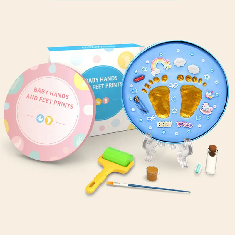 Baby Handprint and Footprint Makers Kit Keepsake for Newborn Boys Girls Baby Shower Gifts Baby Registry Nursery Decor Pink image 2