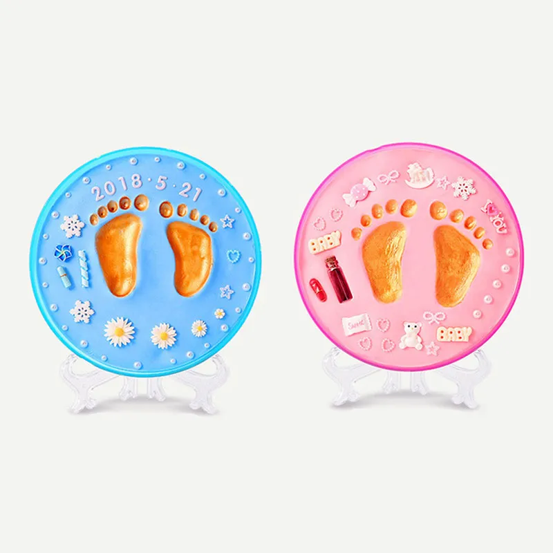 Baby Handprint and Footprint Makers Kit Keepsake for Newborn Boys Girls Baby Shower Gifts Baby Registry Nursery Decor big image 3