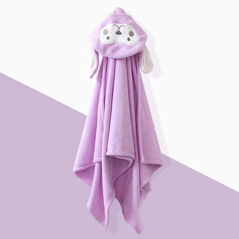 Baby Unisex Baby Thick Plush Animal Face Hooded Bathrobe