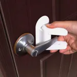 2-pack Childproof Door Lever Lock 3M Adhesive Kids Safety Door Lock Prevents Toddlers From Opening Doors  image 5