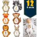 12-pack Animal Design Baby Monthly Milestone Stickers  image 1