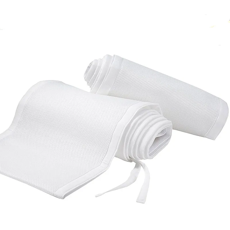Breathable Mesh Crib Rail Guard Covers Fits Four-Sided Slatted Crib big image 2