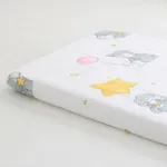100% Cotton Baby Fitted Crib Sheets Soft Breathable Baby Sheet Cartoon Print Multiple Sizes Light Grey