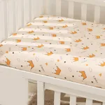 100% Cotton Baby Fitted Crib Sheets Soft Breathable Baby Sheet Cartoon Print Multiple Sizes Orange