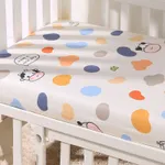 100% Cotton Baby Fitted Crib Sheets Soft Breathable Baby Sheet Allover Print Multiple Sizes Beige