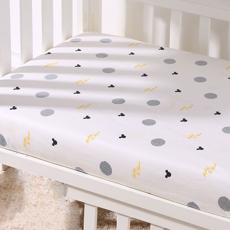 100% Cotton Baby Fitted Crib Sheets Soft Breathable Baby Sheet Allover Print Multiple Sizes