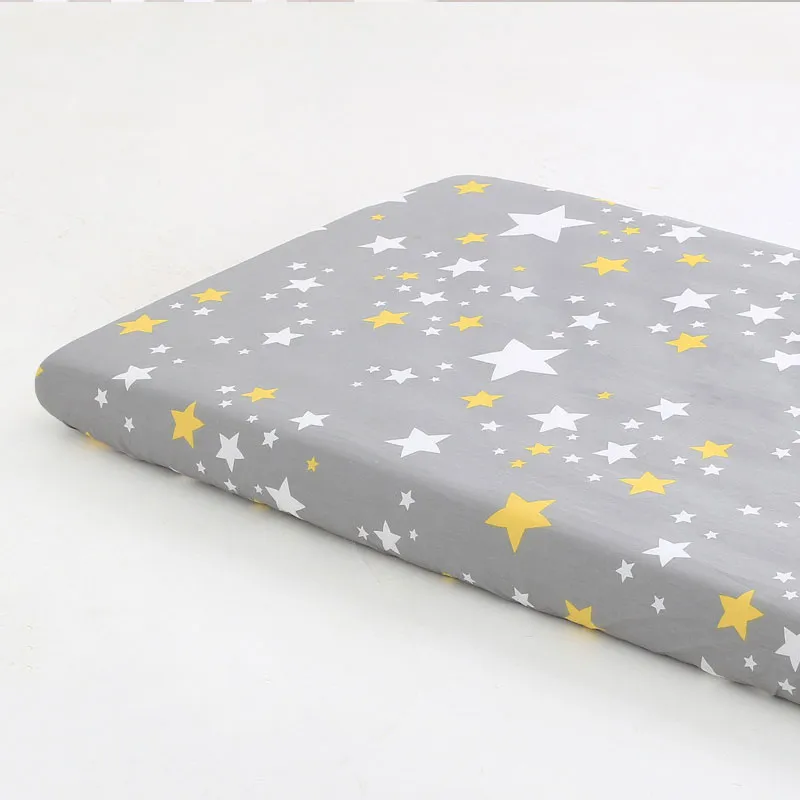 100% Cotton Baby Fitted Crib Sheets Soft Breathable Baby Sheet Allover Print Multiple Sizes