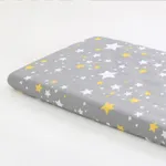 100% Cotton Baby Fitted Crib Sheets Soft Breathable Baby Sheet Allover Print Multiple Sizes Grey