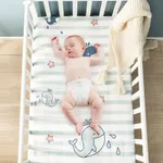 100% Cotton Baby Fitted Crib Sheets Soft Breathable Baby Sheet Allover Print Multiple Sizes  image 4