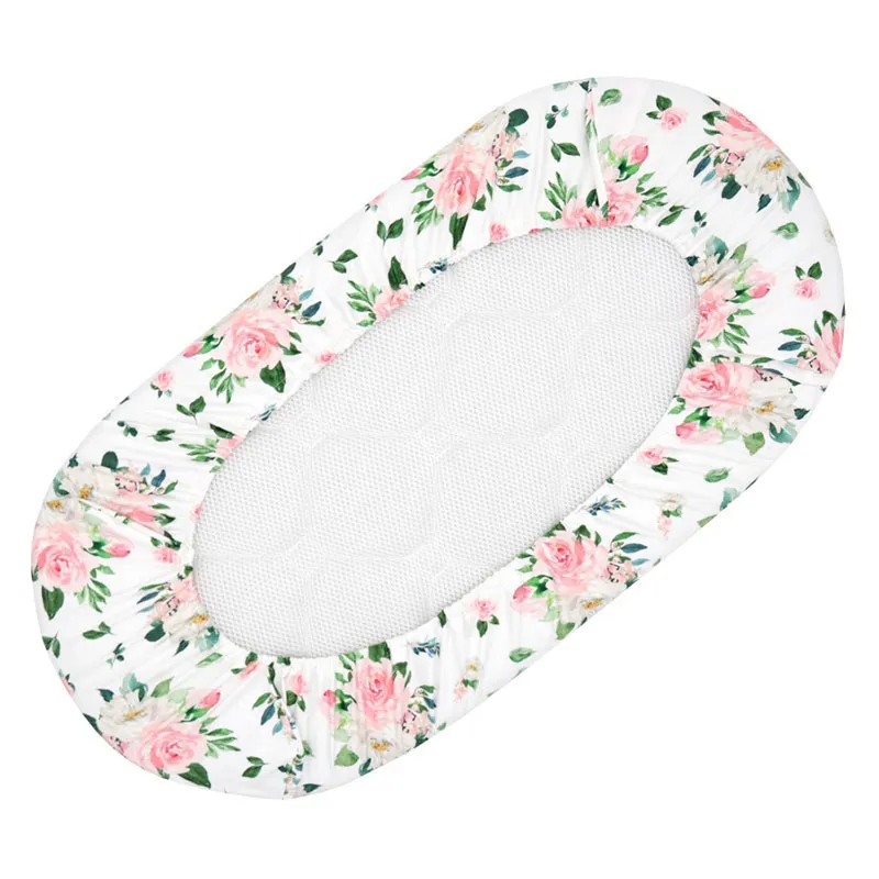 Baby Bassinet Sheet Allover Print Stretchy Soft Breathable Baby Bassinet Fitted Sheets Fits Sheets Size 32.28x16.14x3.15Inches big image 4