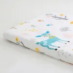 100% Cotton Baby Fitted Crib Sheets Soft Breathable Baby Sheet Cartoon Print Multiple Sizes White