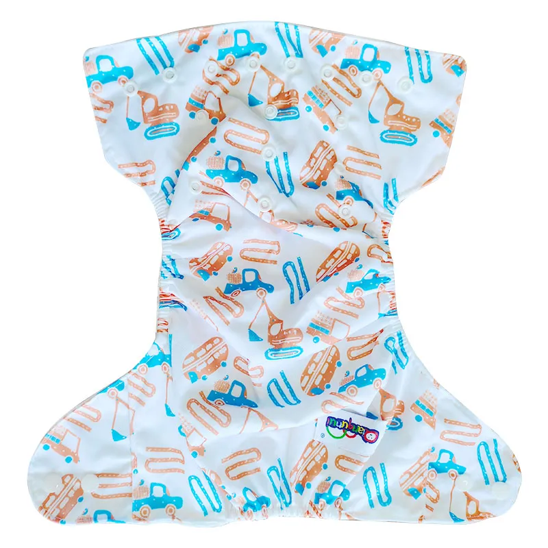 0-3Y Baby Snap Cloth Diapers Cartoon Pattern One Size Adjustable Reusable Waterproof Diaper  big image 4