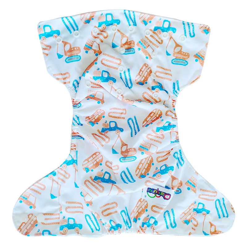 0-3Y Baby Snap Cloth Diapers Cartoon Pattern One Size Adjustable Reusable Waterproof Diaper big image 4