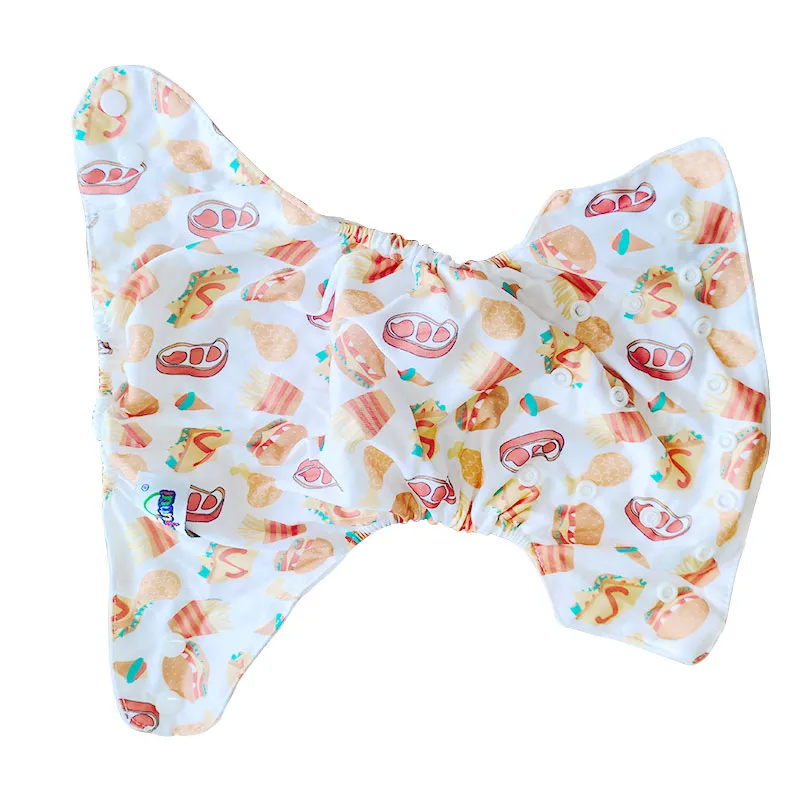 0-3Y Baby Snap Cloth Diapers Cartoon Pattern One Size Adjustable Reusable Waterproof Diaper  big image 8