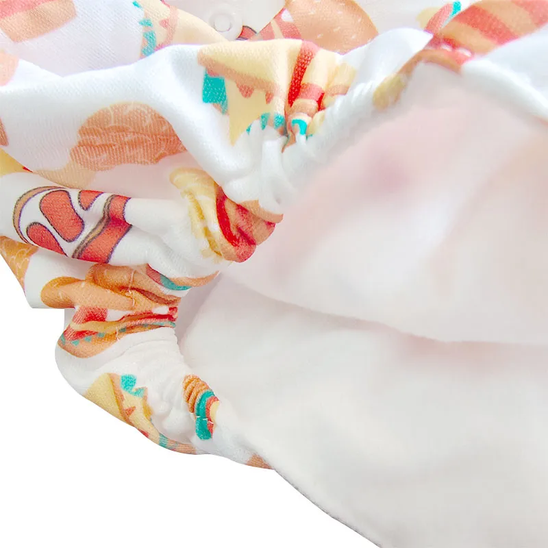 0-3Y Baby Snap Cloth Diapers Cartoon Pattern One Size Adjustable Reusable Waterproof Diaper Blue big image 1