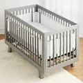 Breathable Mesh Crib Rail Guard Covers Fits Four-Sided Slatted Crib  image 3