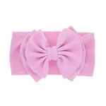 Pure Color Double Layer Bow Headband for Girls Pink