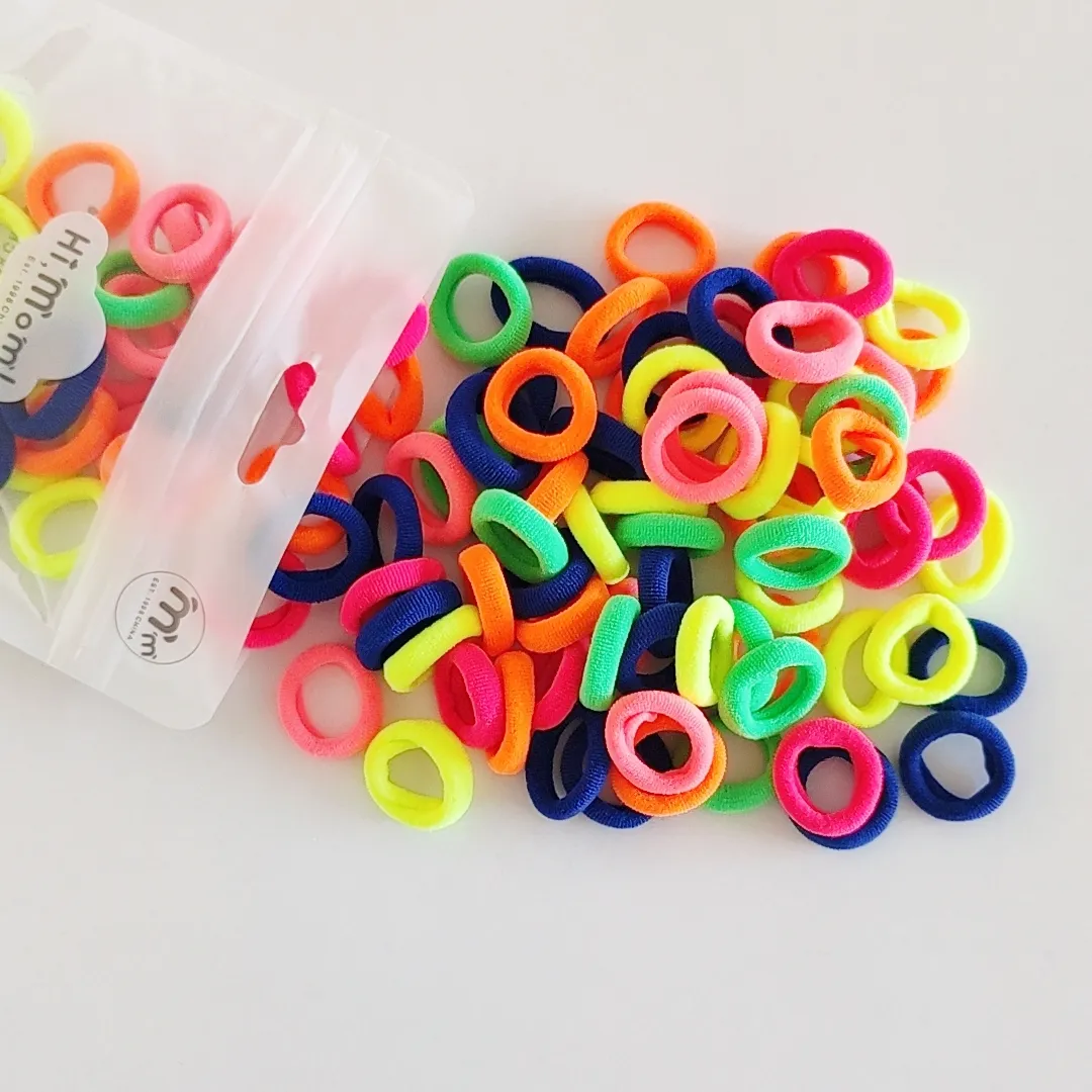 Pacote com 100 lindas faixas de cabelo para meninas colorido