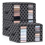 Foldable Organizer Storage Bags with Double Clear Window Carry Handles for Blanket Comforter Bedding  image 2