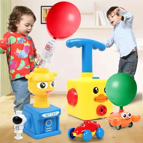 Balloon Launcher and Powered Car Toy Set Kids Aerodynamic Cars Racers Toys Preschool Science Intelligence Educational Toys