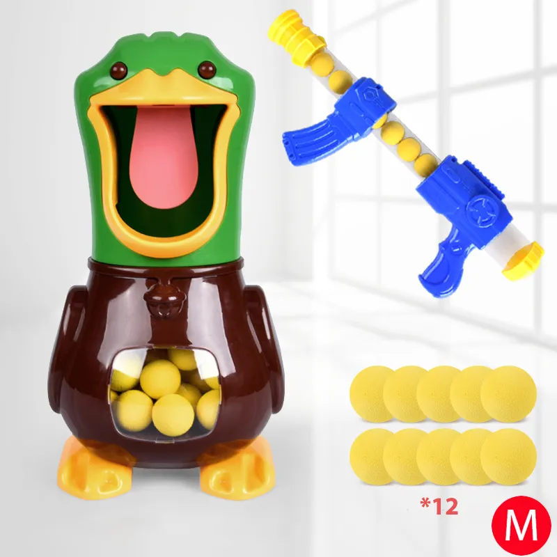 Duck Shooting Toy Kids Moving Target Shooting Games Toy with Popper Gun and 12 Soft Foam Interactive Competition Game Gift for Boys Girls Verde big image 1