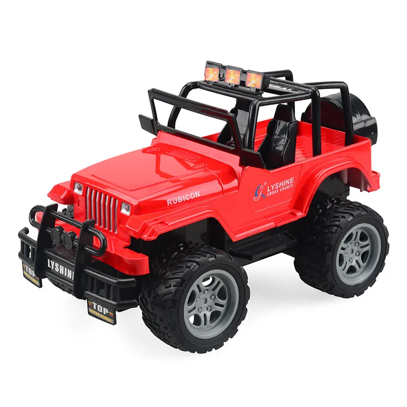 RC Car 1:18 Scale Rechargeable 4WD Jeep off-road Racing Vehicle Antiskid Four-way Remote Control Toy Car with Light Black/White/Red