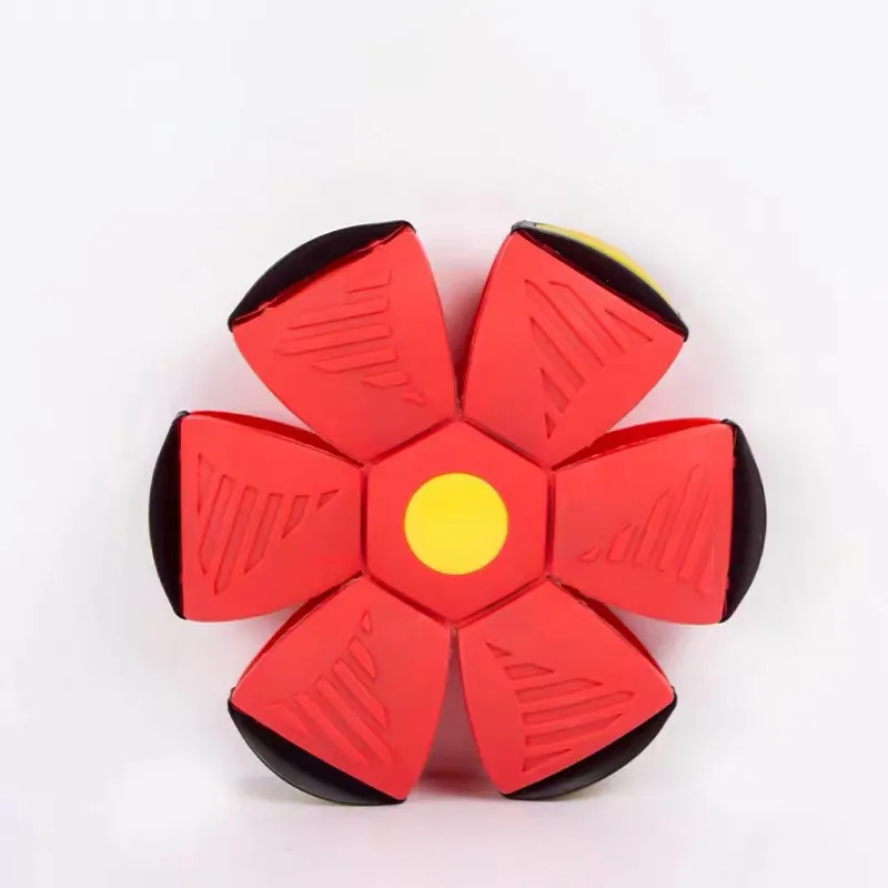 Magic UFO Decompression Flying Saucer Ball Deformation UFO Flat Magic Ball Parent-Child Interactive Toy Outdoor Yard Beach Game Red big image 1
