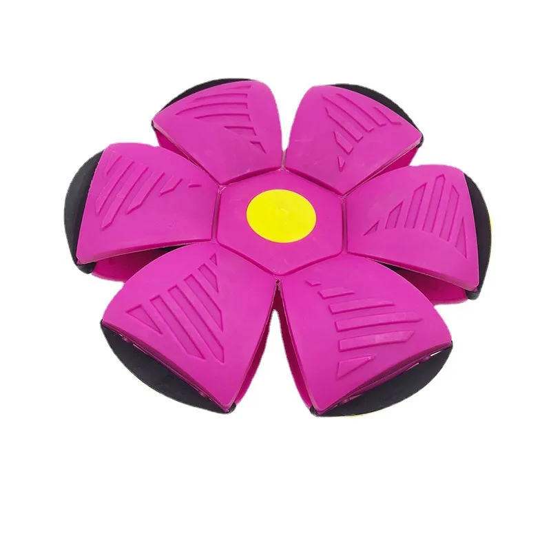Magic UFO Decompression Flying Saucer Ball Deformation UFO Flat Magic Ball Parent-Child Interactive Toy Outdoor Yard Beach Game Hot Pink