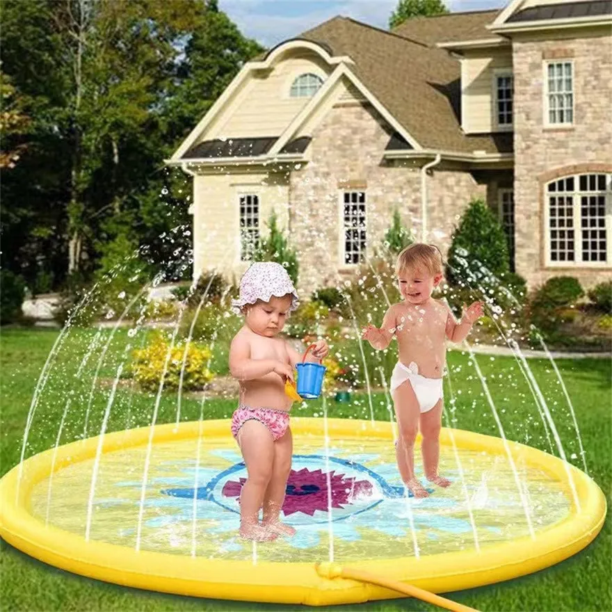 Sprinkler & Splash Pad Play Mat Foldable Portable Outdoor Sprinkler Pad Water Toys big image 2