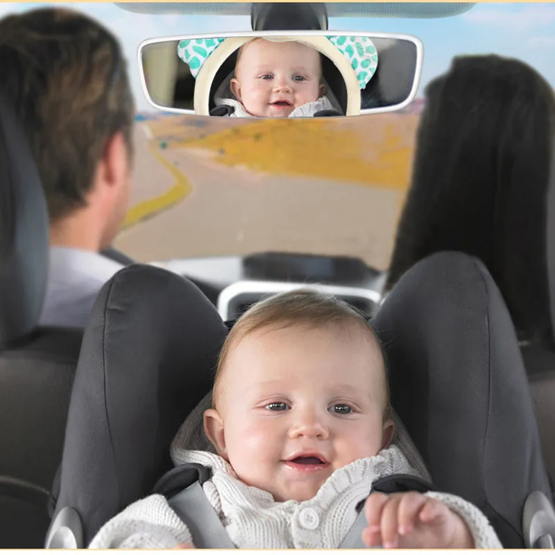 لطيف الطفل الخلفي التي تواجه المرايا عكس تركيب السيارة الداخلية مرآة الرؤية الخلفية سلامة السيارة المقعد الخلفي مرآة الرؤية أخضر big image 1