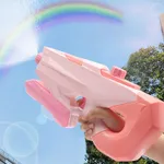 مسدسات مياه للأطفال قابلة للسحب بخاخ قوس قزح 3 أوضاع فوهة قابلة للتعديل للمسبح الصيفي وألعاب الشاطئ في الهواء الطلق زهري