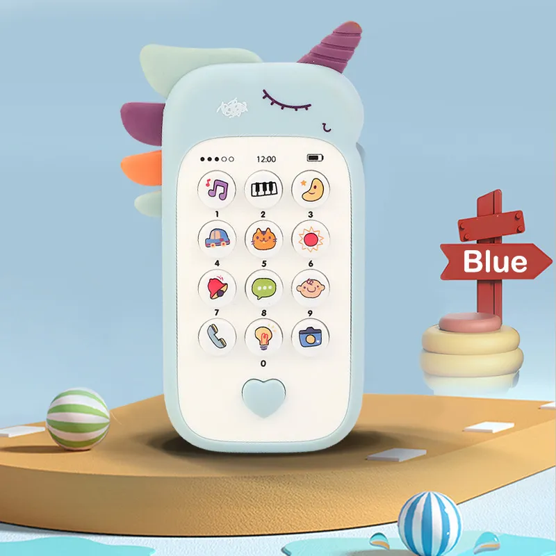 Brinquedo de celular para bebê aprendendo brinquedo de celular educacional interativo brinquedo de smartphone de educação infantil com uma variedade de sons de música Azul big image 1