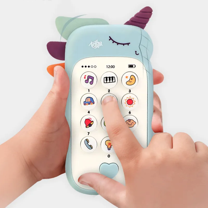 Baby Mobile Phone Toy Learning Interactive Educational Cell Phone Toy Early Education Smartphone Toy with a Variety of Music Sounds Blue big image 1