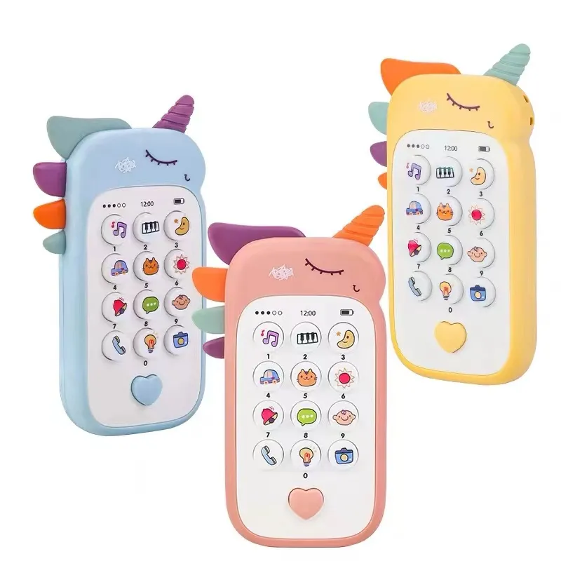 Juguete para teléfono móvil para bebé, juguete educativo interactivo para teléfono móvil, juguete para teléfono inteligente de educación temprana con una variedad de sonidos musicales Rosado big image 1