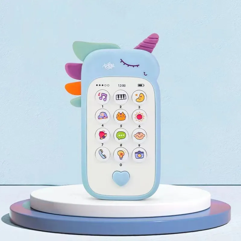Baby Mobile Phone Toy Learning Interactive Educational Cell Phone Toy Early Education Smartphone Toy with a Variety of Music Sounds Blue big image 1