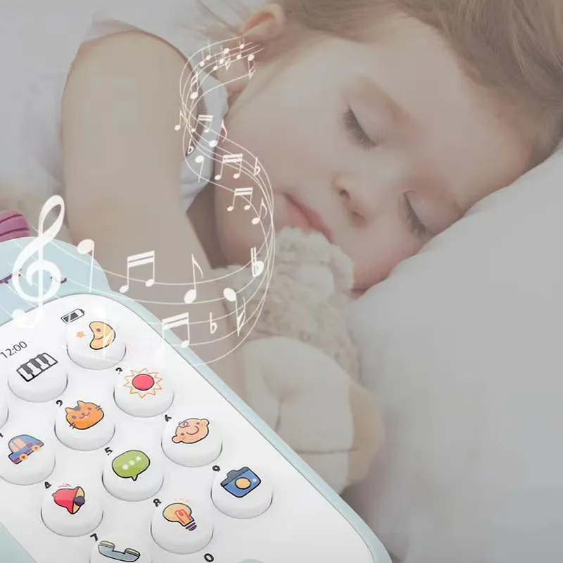 Brinquedo de celular para bebê aprendendo brinquedo de celular educacional interativo brinquedo de smartphone de educação infantil com uma variedade de sons de música Azul big image 1