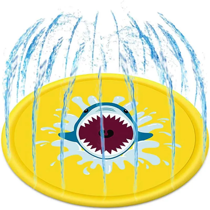 Sprinkler & Splash Pad Play Mat Foldable Portable Outdoor Sprinkler Pad Water Toys Yellow big image 1