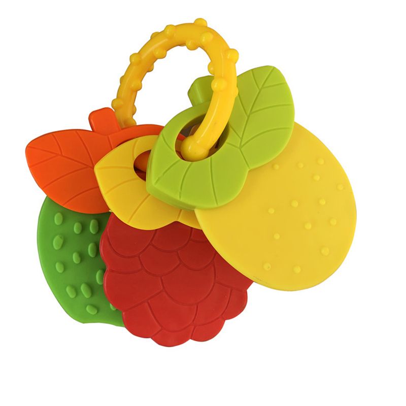 Baby Teether Fruit Shape Baby Teethers With Rattle Infant Teething Toys