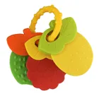 mordedor de bebê em forma de fruta mordedor de bebê com chocalho brinquedos de dentição infantil Amarelo