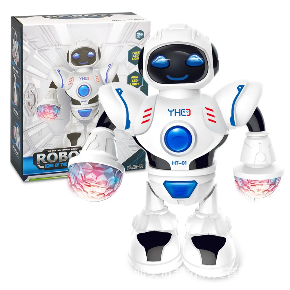 Dancing Robot Space Walking Robot Toys with LED Lights Flashing and Music White big image 1