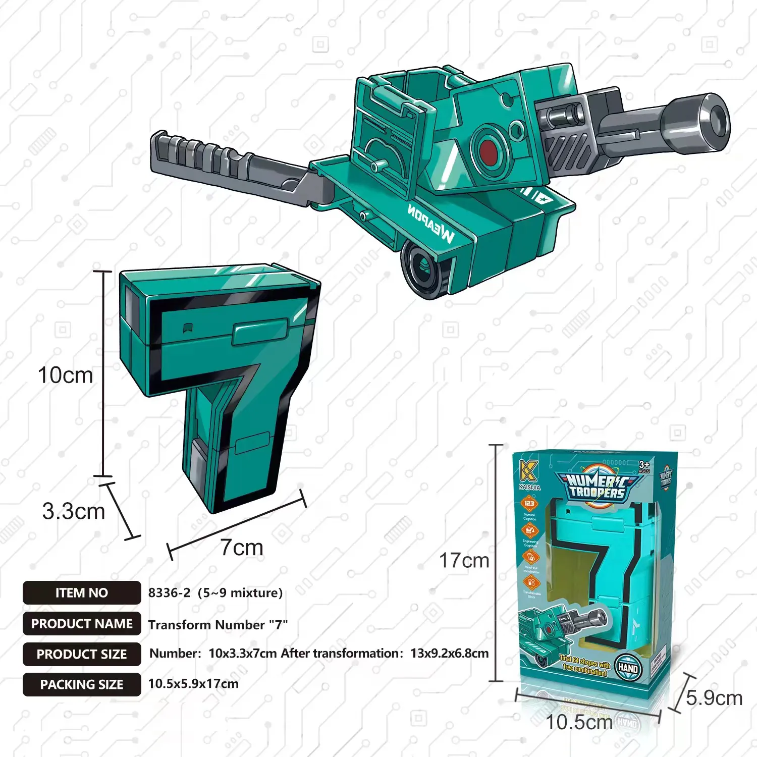 Creative Number Assembling Building Blocks Action Figure Robots Transformation Transportation Car Deform Number Math Toys  big image 1