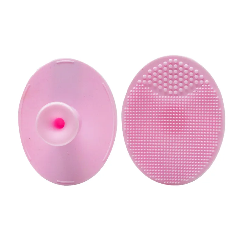Baby Bath Silicone Brush Massage Brush Scrubbers Exfoliator Brush Suction Cup Design Pink big image 1
