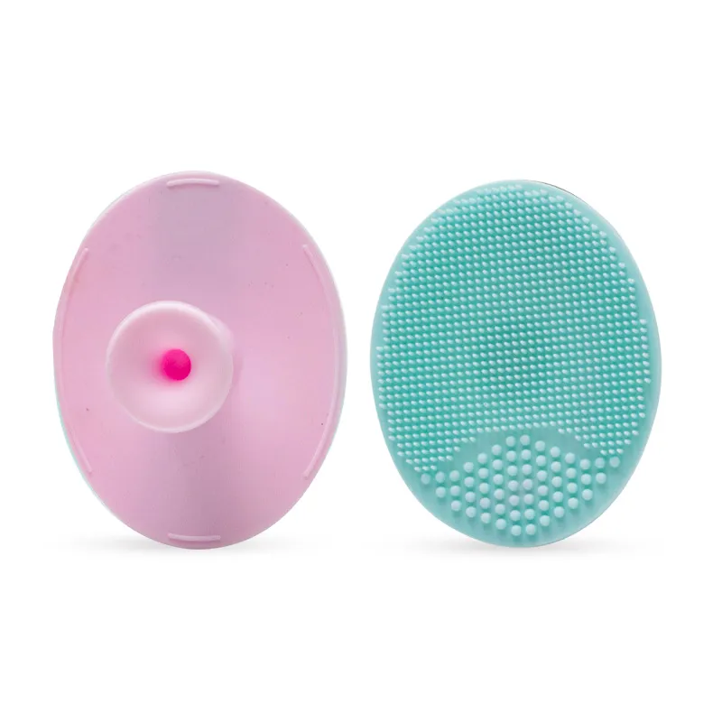 Baby Bath Silicone Brush Massage Brush Scrubbers Exfoliator Brush Suction Cup Design big image 3