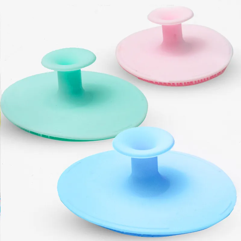 Baby Bath Silicone Brush Massage Brush Scrubbers Exfoliator Brush Suction Cup Design big image 4