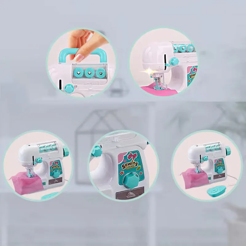 Sewing Machine Toy Girls Electric Sewing Machine Educational Toy Turquoise image 6