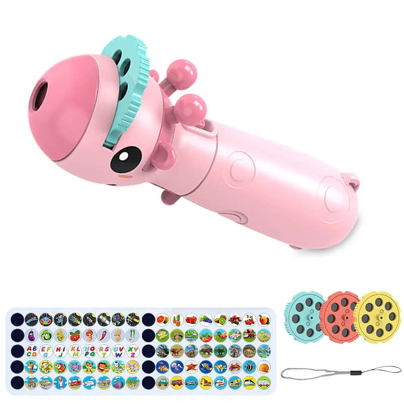 Kids Projection Flashlight Torch Lamp Toy Cute Cartoon Photo Light Bedtime Learning Fun Toys  big image 1
